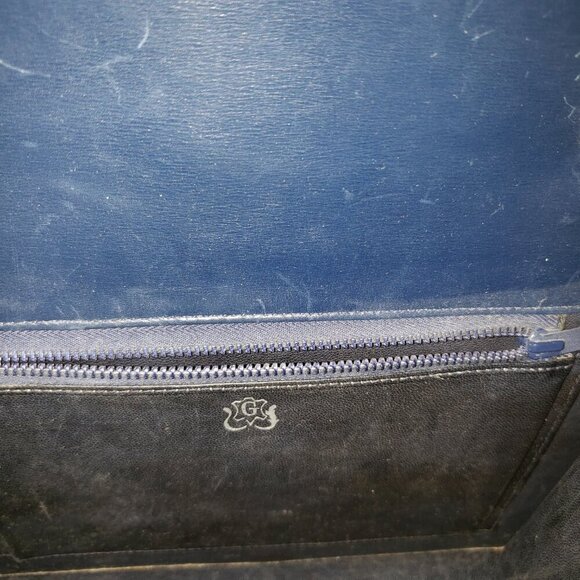 Vintage Blue Leather Top Handle Kelly Bag - Picture 10 of 12